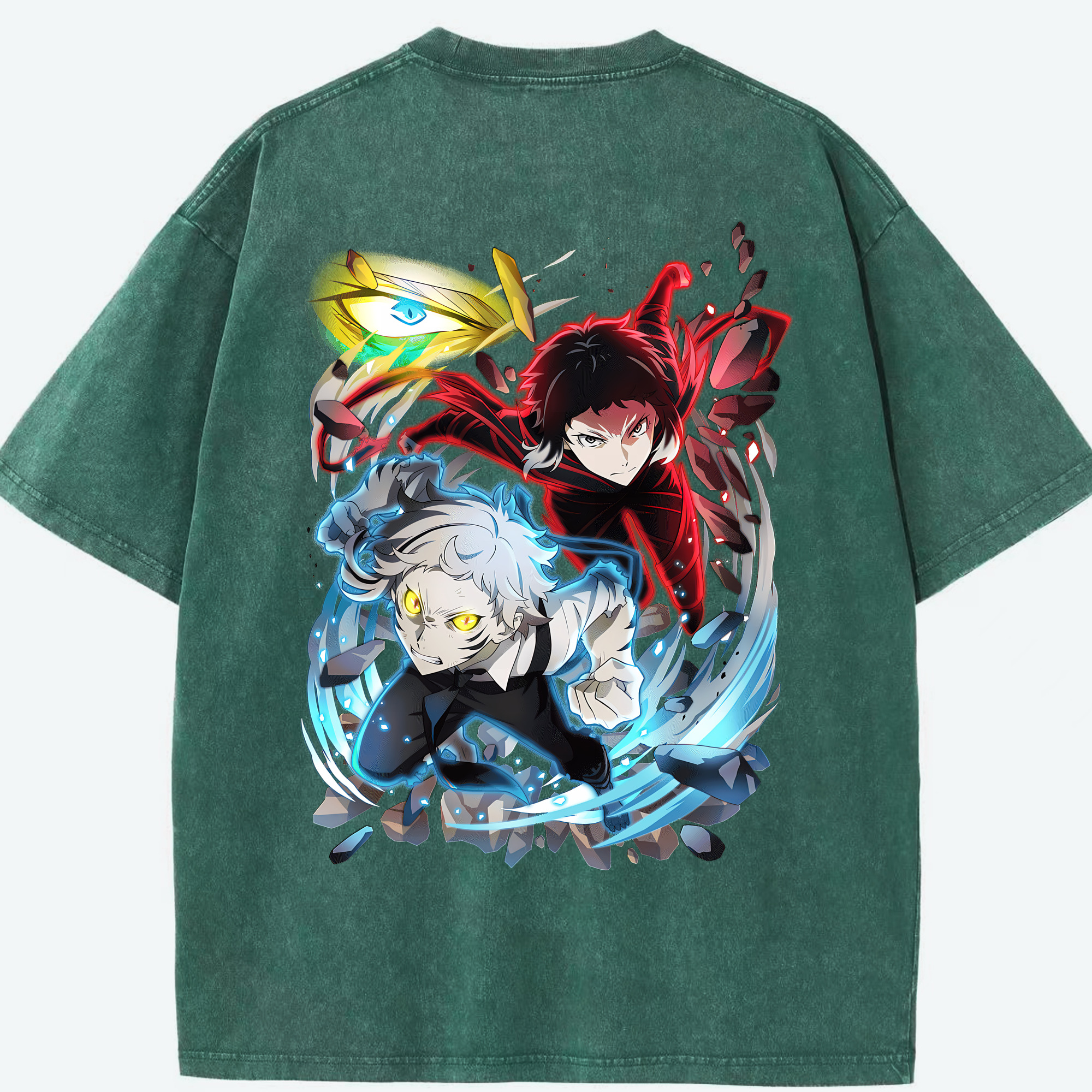 （画像用） 文豪ストレイドッグス Bungo Stray Dogs 綿100% ヴィンテージ風 半袖Tシャツ（背面プリント）